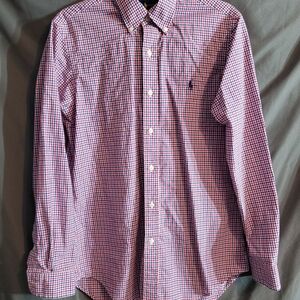 Ralph Lauren Mens Sm Red White Blue Gingham Plaid Shirt Preppy Patriotic 4th